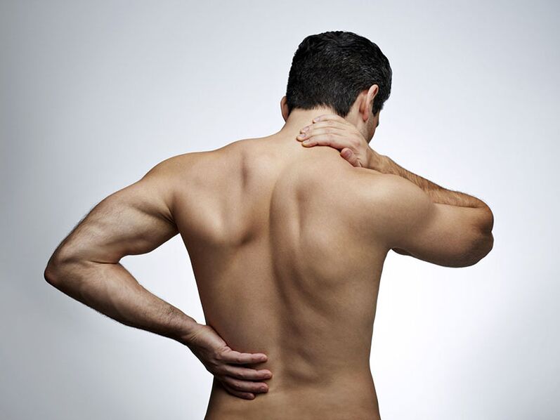 Principalele simptome ale osteocondrozei sunt durerea la nivelul gâtului, spatelui și spatelui inferior. 